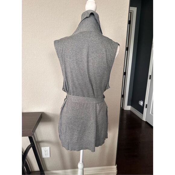 NWT Coldwater Creek Super Soft Sweater Vest Belted Gray 1X - Picture 2 of 9